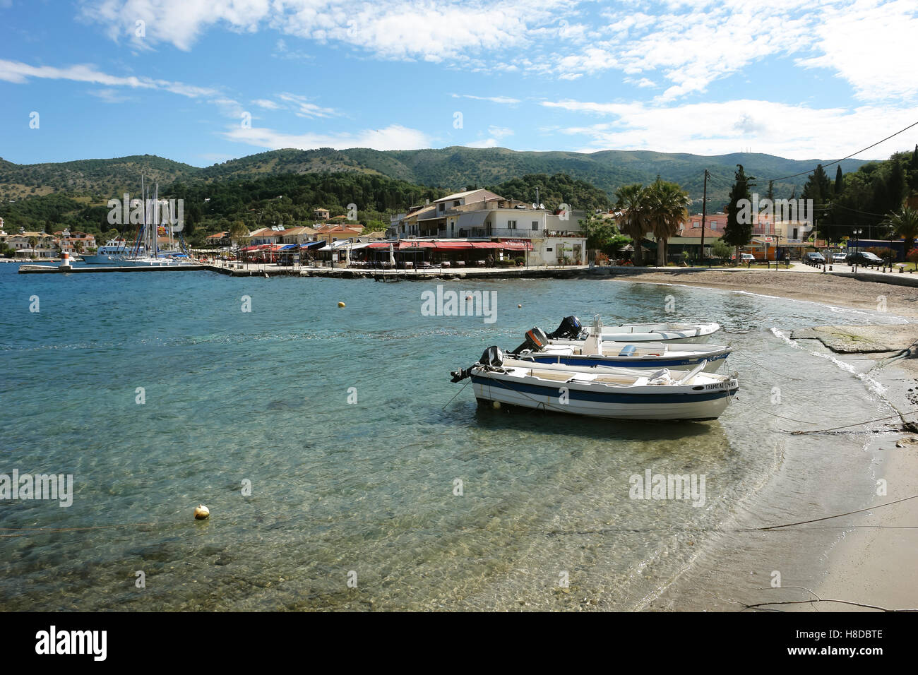 Sivota Greece May 09 2013 Landscape With Fishing Boats In Bay Of