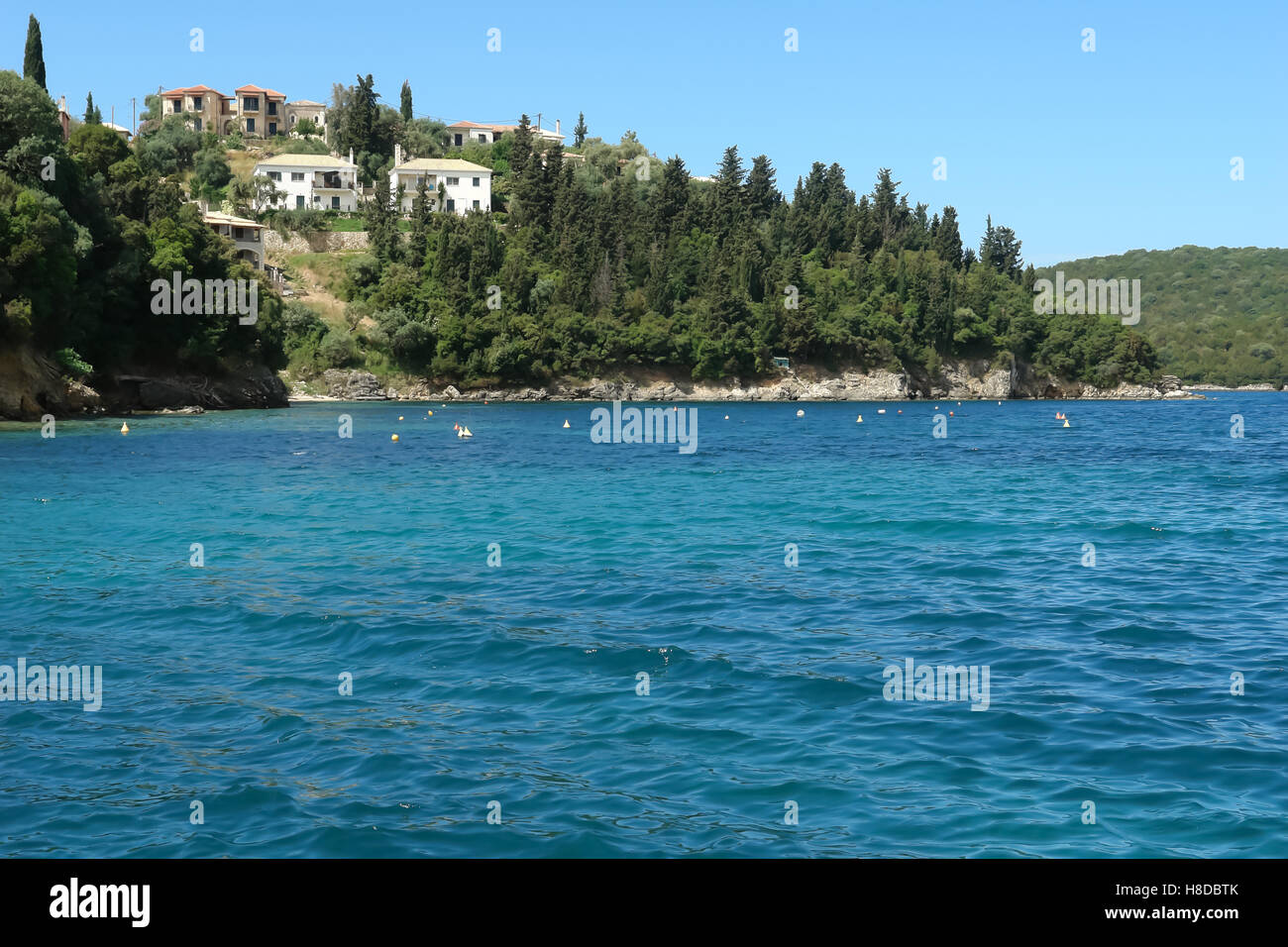 Sivota Greece May 09 2013 Landscape With Green Island Mountain
