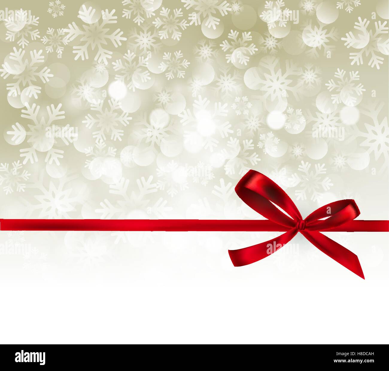 Vector illustration Abstract christmas light background with red ribbon ...