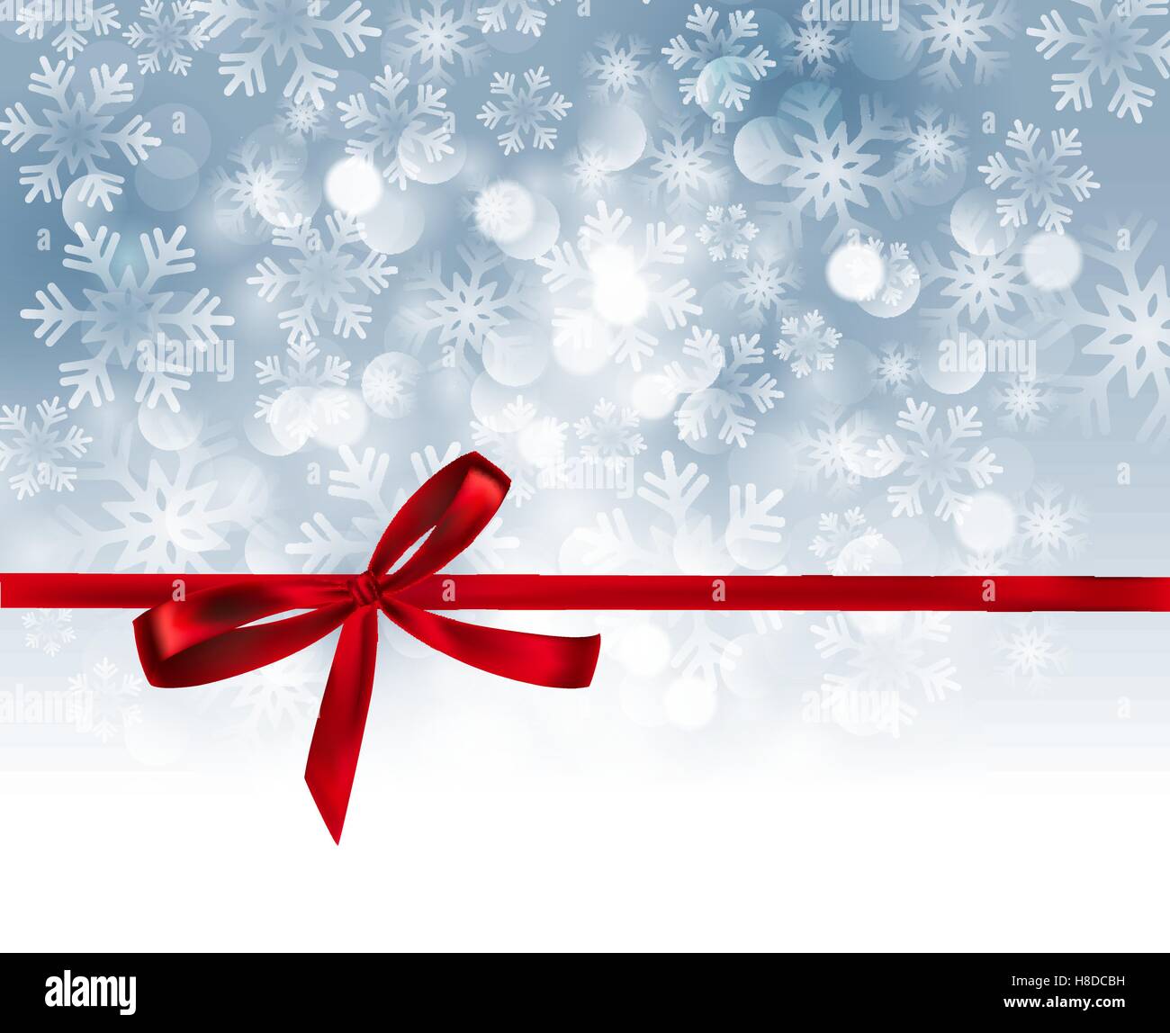 Vector illustration Abstract christmas light background with red ribbon ...
