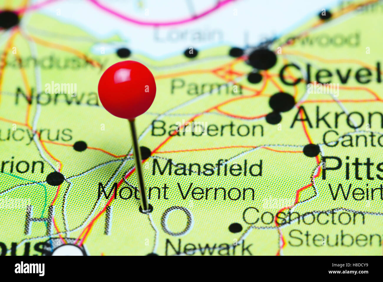 Mount vernon on a map hires stock photography and images Alamy