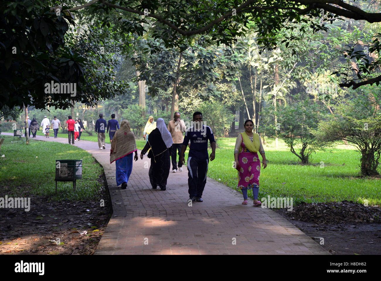 Bangladeshi Peoples are walking for good health at winter morning in the Ramna Park in Dhaka, Bangladesh. On November 11, 2016 Credit:  Mamunur Rashid/Alamy Live News Stock Photo