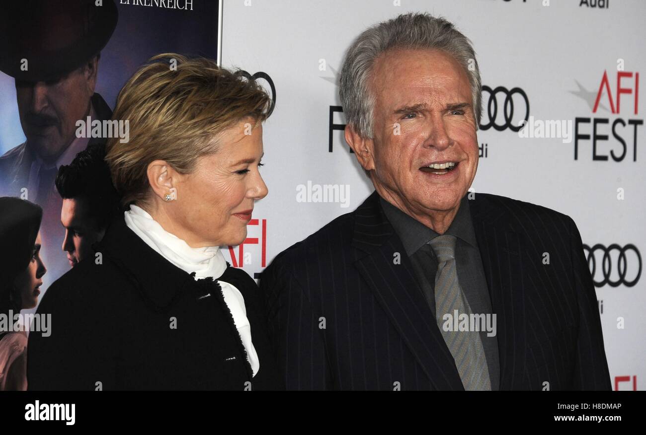 Hollywood, CA. 10th Nov, 2016. Bening, Warren Beatty at