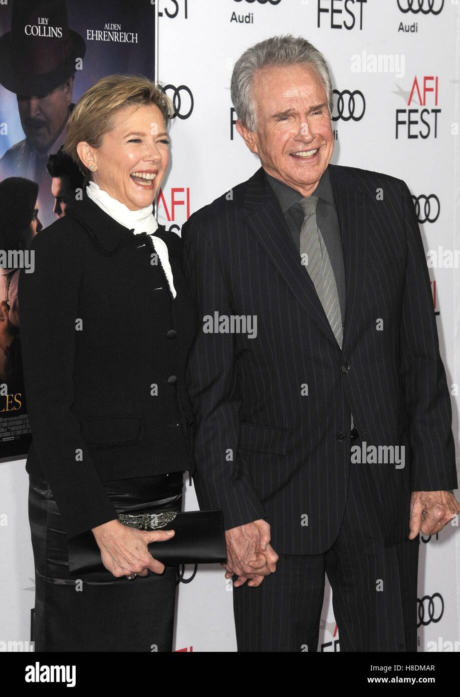 Hollywood, CA. 10th Nov, 2016. Bening, Warren Beatty at