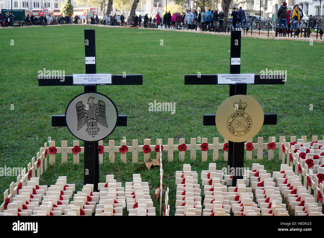 Crowds visit Westminster Abbey on Remembrance Day, November 11, 2016 in