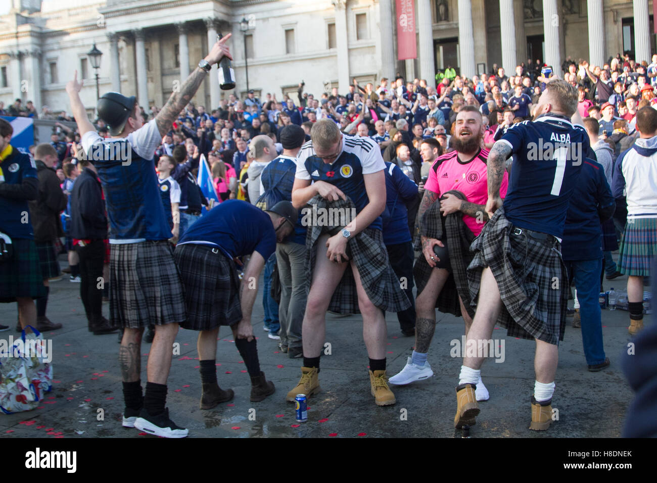 London, UK. 11th November, 2016. Tartan army Scottish football fans