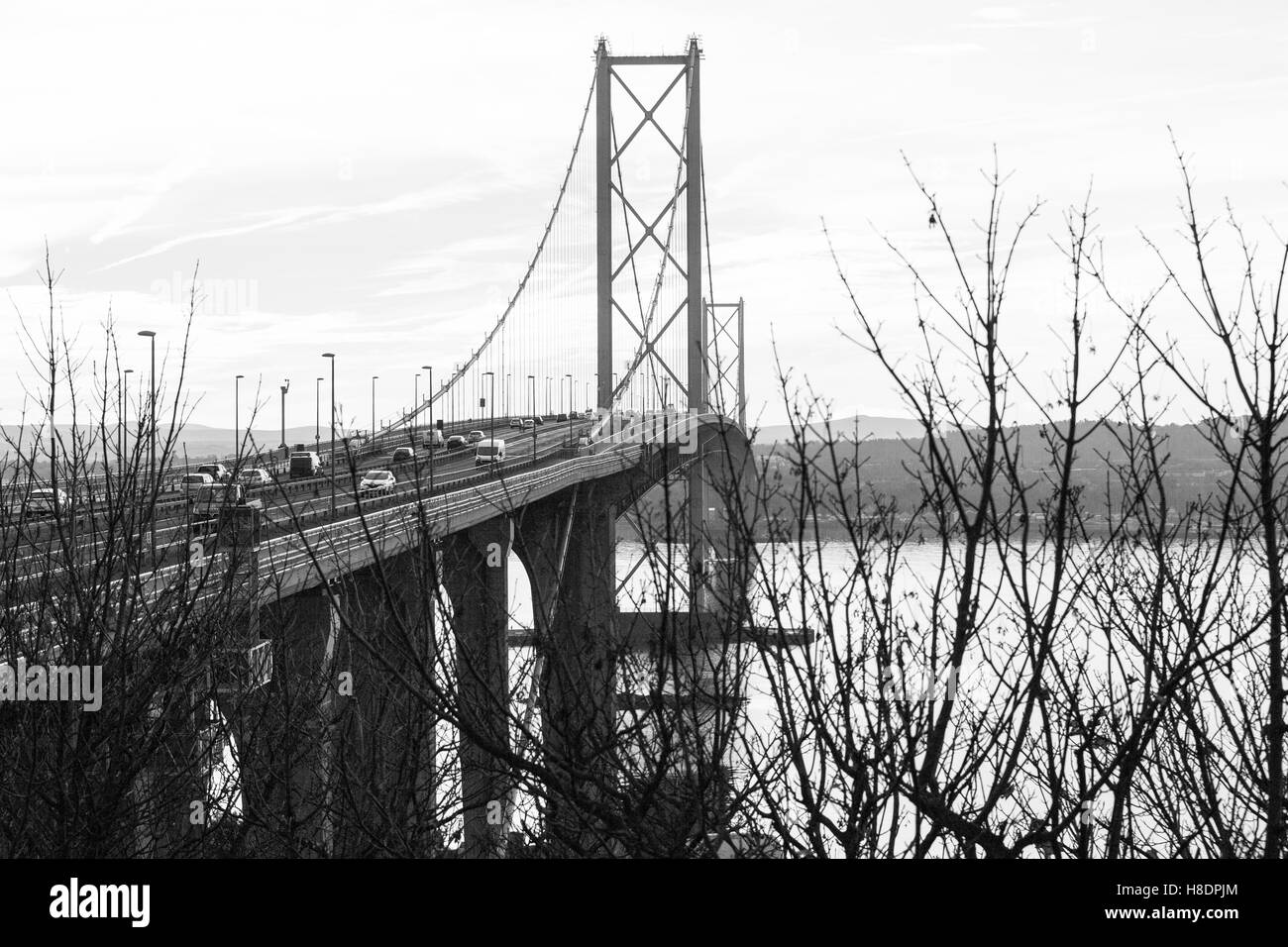 Queensferry, Edinburgh, Scotland, 11th, November, 2016. Forth Bridges.    The existing Forth Road bridge is still taking traffic while the second Road Bridge is nearing completion.  Phil Hutchinson/Alamy Live News Stock Photo