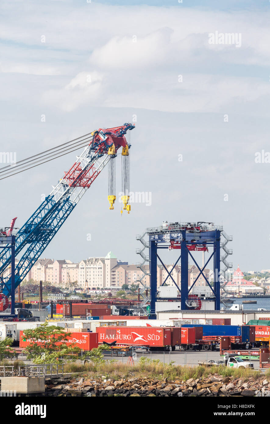 Freight shipping operation at a commercial dock Stock Photo Alamy