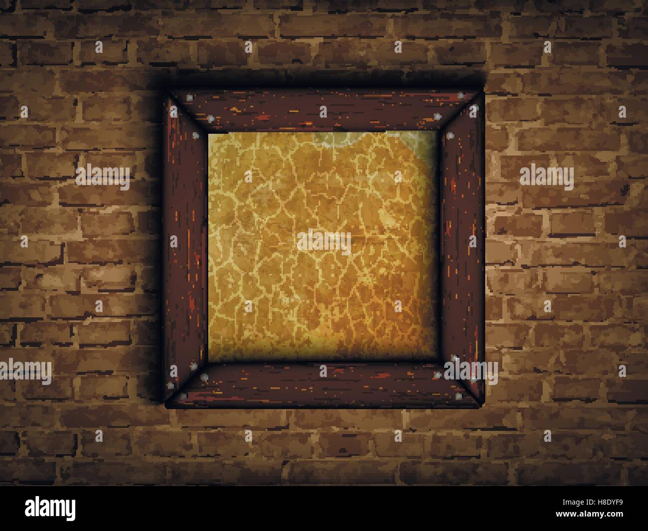 old frame on a brick wall Stock Vector Image & Art - Alamy