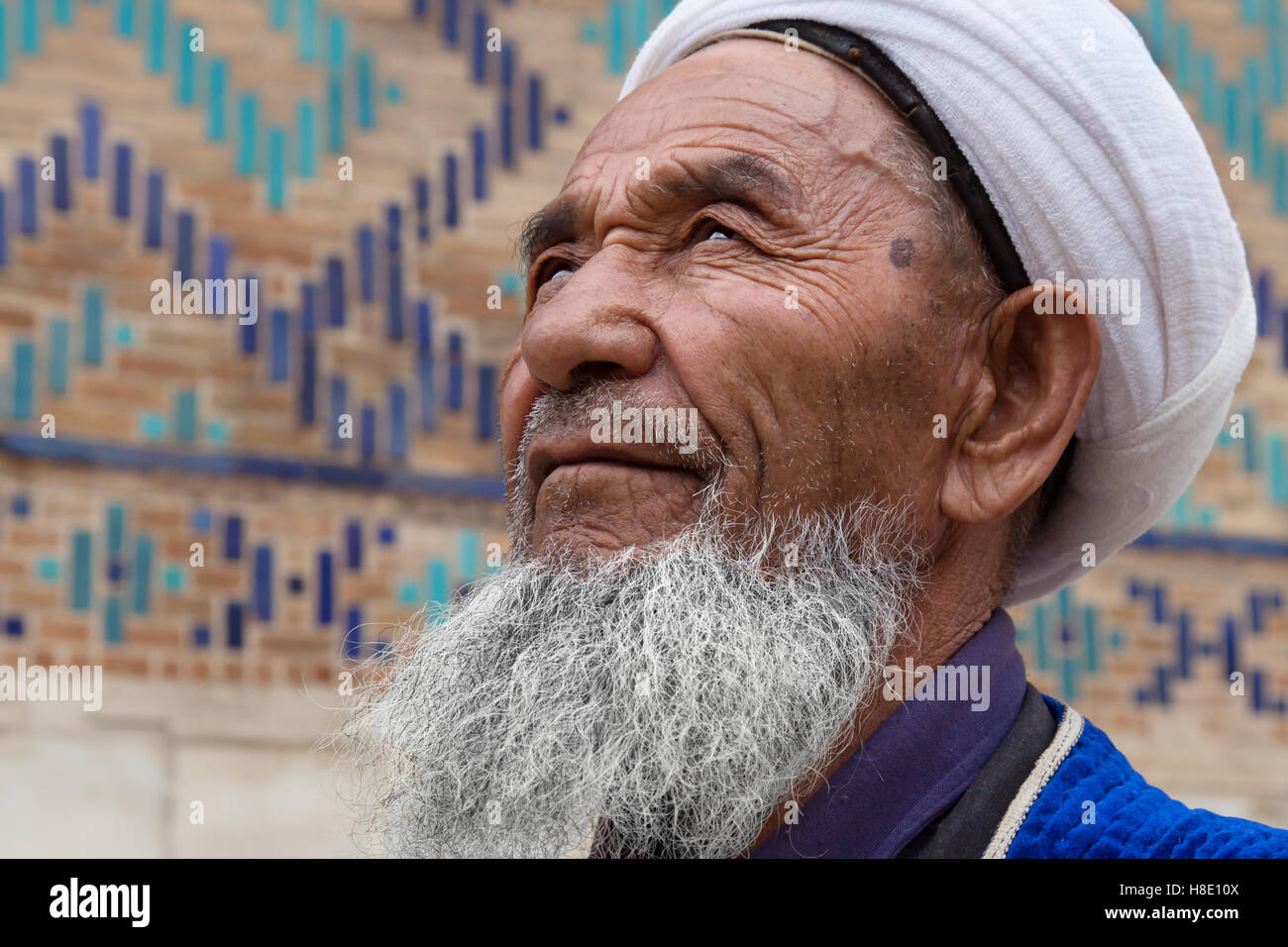 Portrait of Uzbek man, Central Asian ,  Uzbekistan Stock Photo