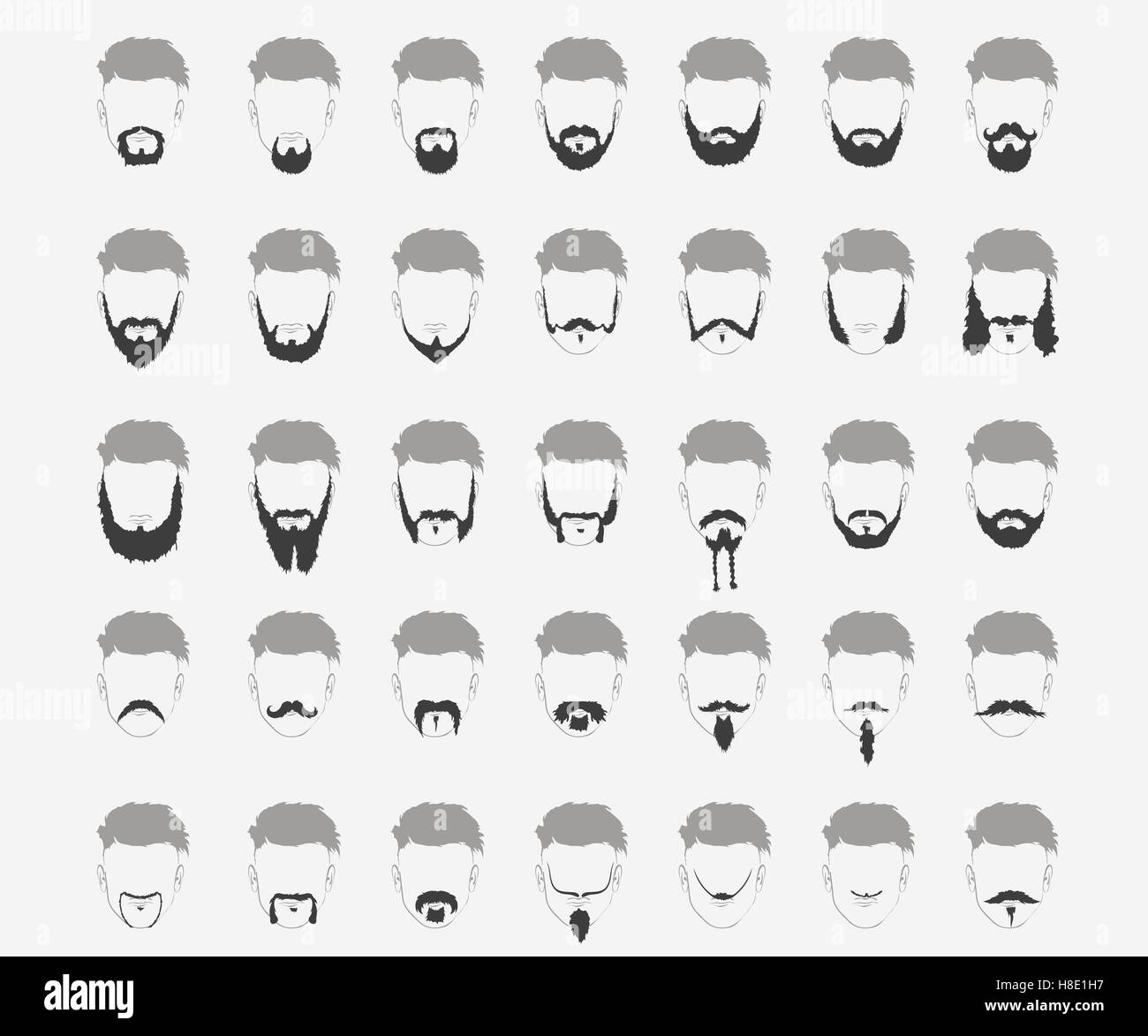 hairstyles with a beard and mustache Stock Vector Image & Art Alamy