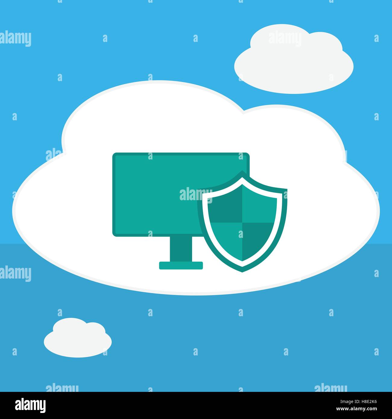Cloud computing Security Symbol Stock Vector