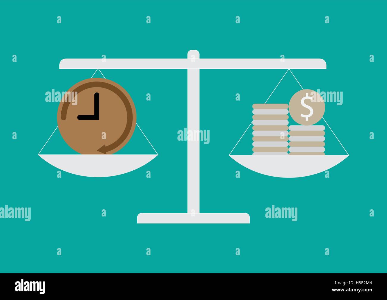 Time and Cost Balance Management Stock Vector