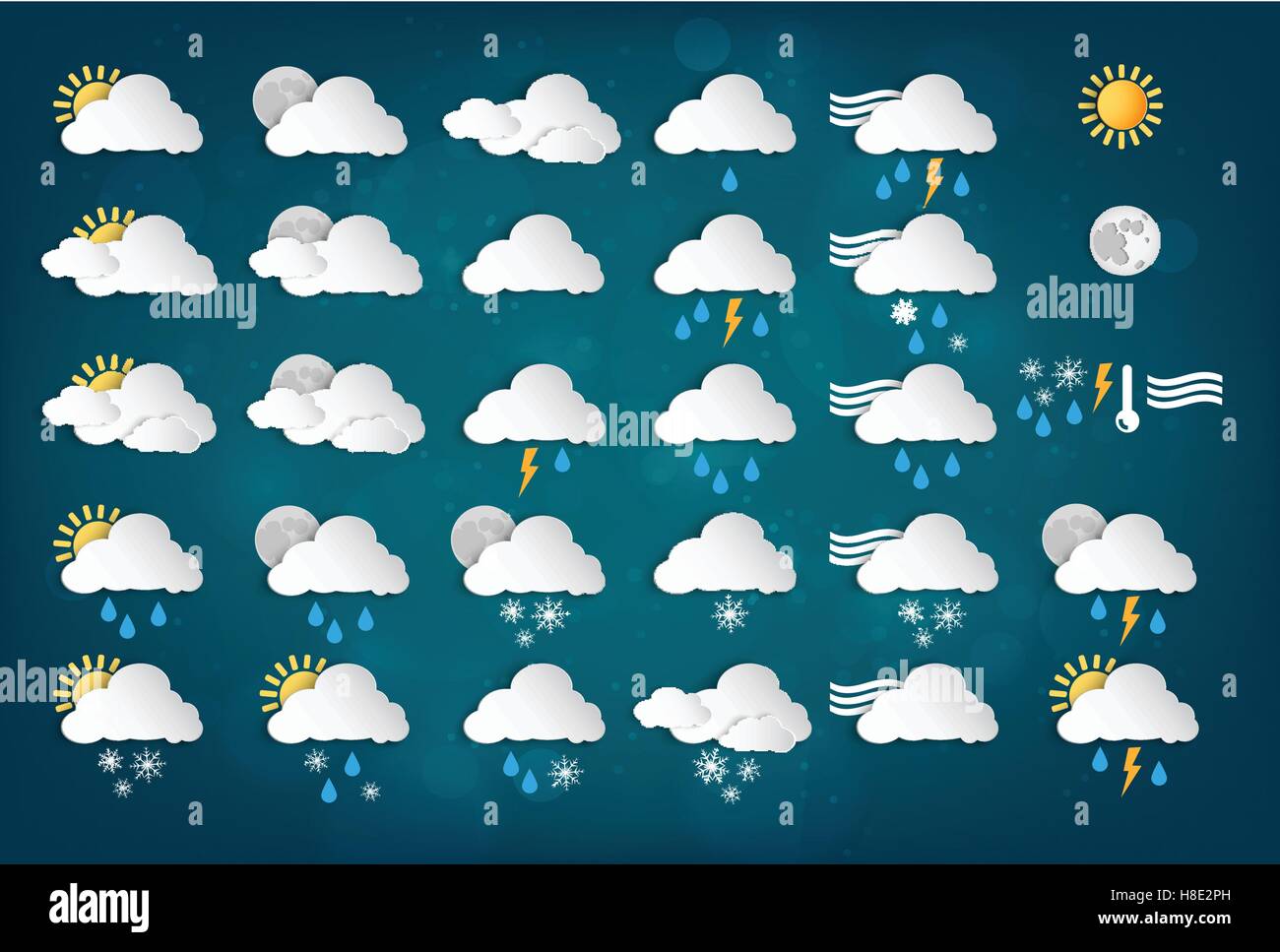 Weather Icons clouds Stock Vector Image & Art - Alamy