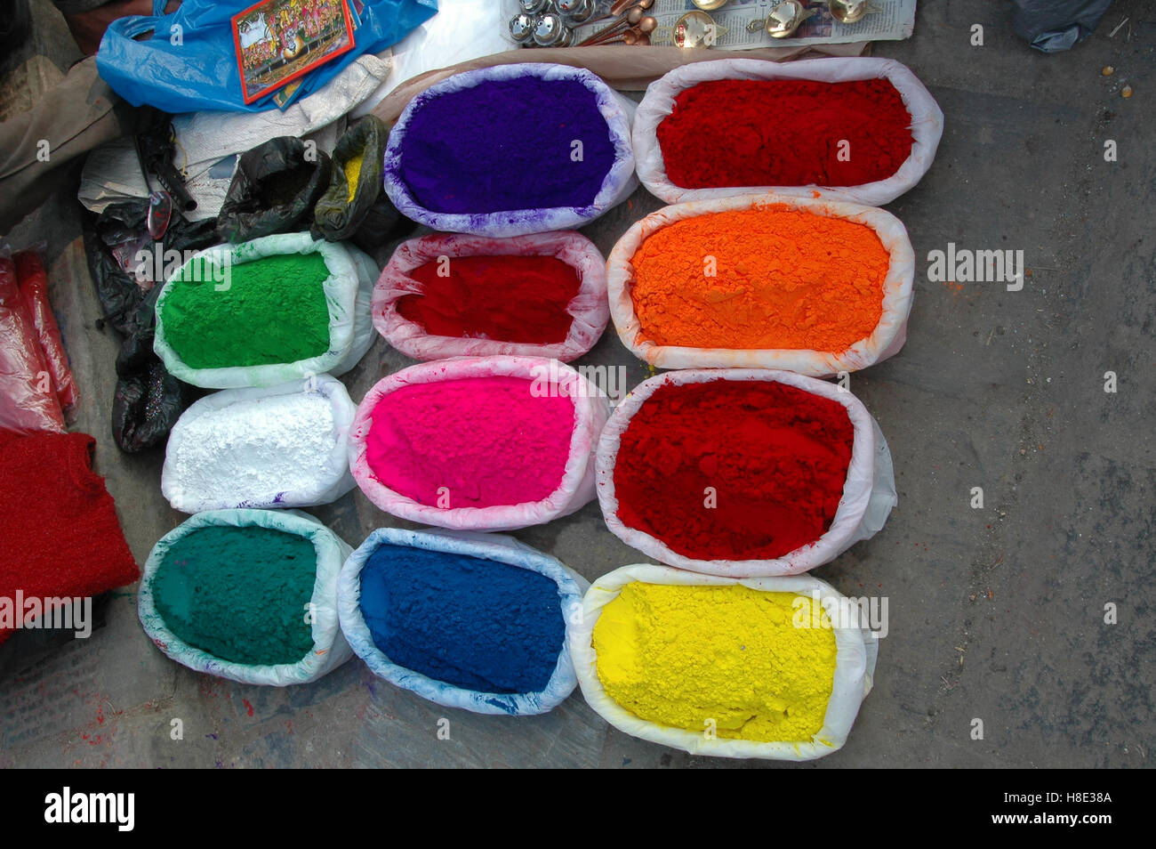Native Powder Pray Ceremonial powder, Kathmandu Stock Photo - Alamy