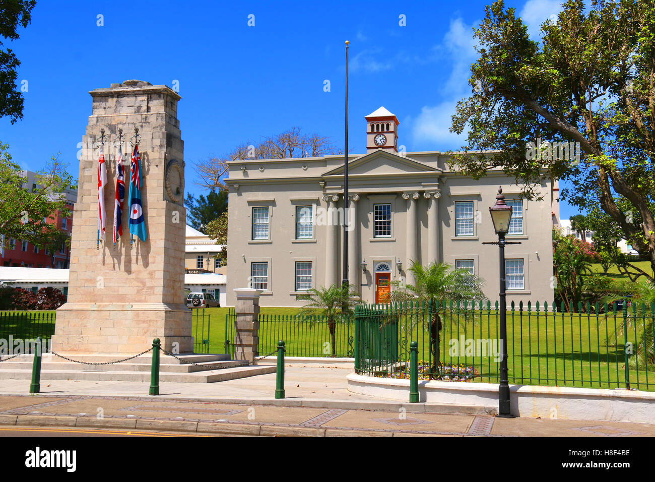 Senate of Bermuda or Cabinet Office, part of the Parliament of Bermuda in Hamilton. Stock Photo