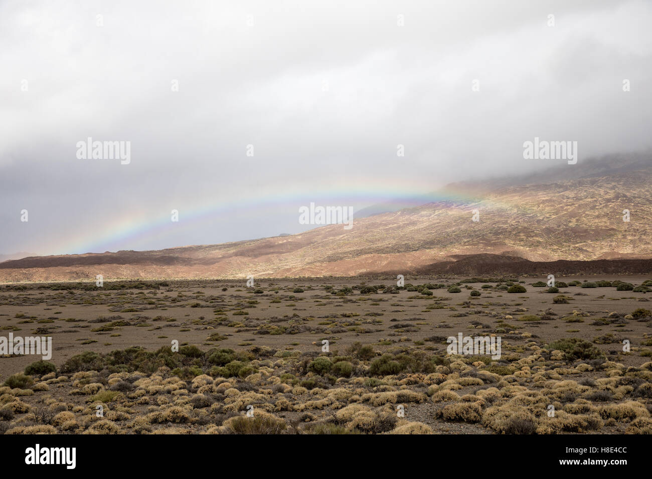 Rainbow on the Ucanca valley Stock Photo