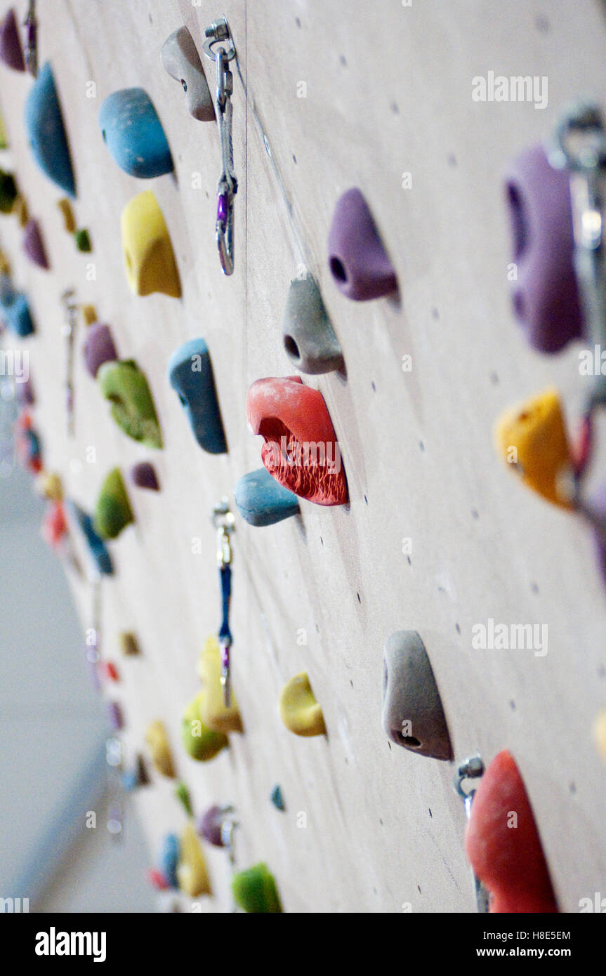 View Of Artificial Climbing Wall Stock Photo Alamy