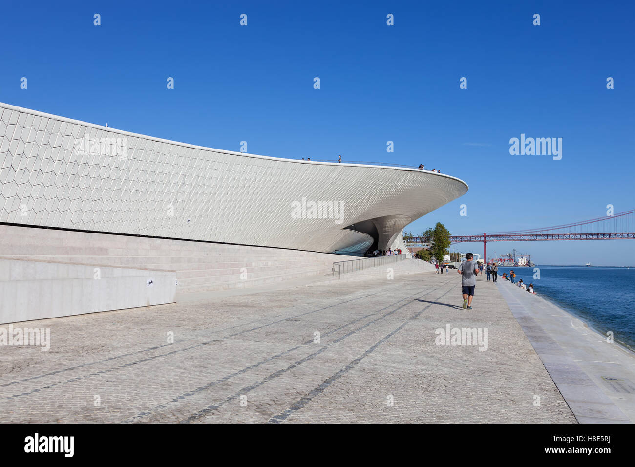 Lisbon, Portugal. MAAT - Museum of Art, Architecture and Technology. Designed by the British architect Amanda Levete Stock Photo