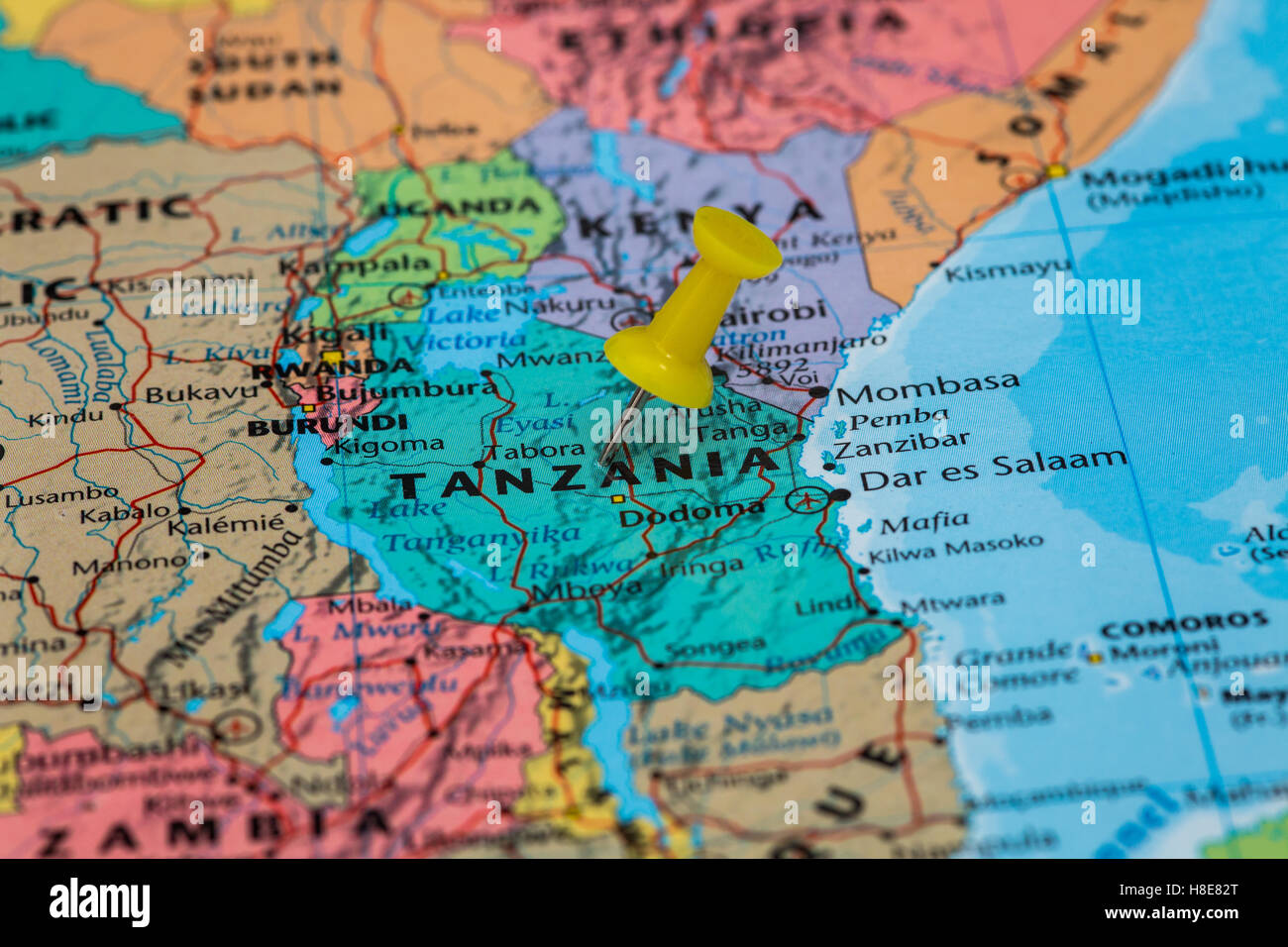 Map of tanzania hi-res stock photography and images - Alamy