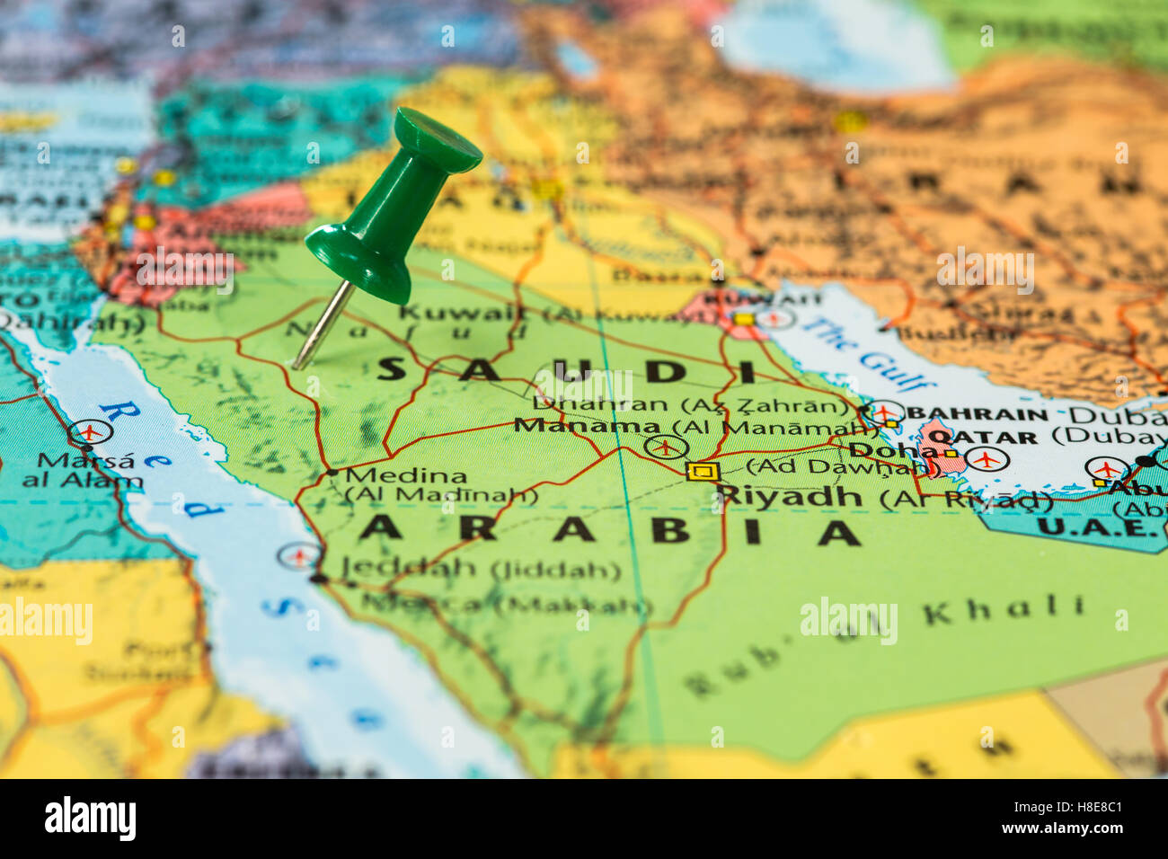 Duba Saudi Arabia Map Map Of Saudi Arabia With A Green Pushpin Stuck Stock Photo - Alamy