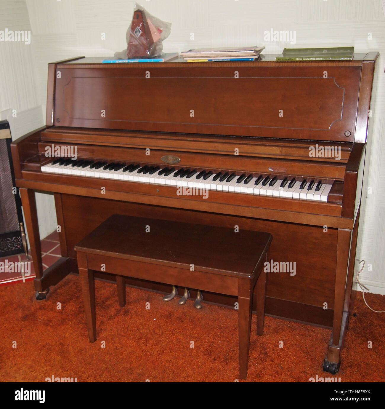 Wurlitzer upright piano Stock Photo