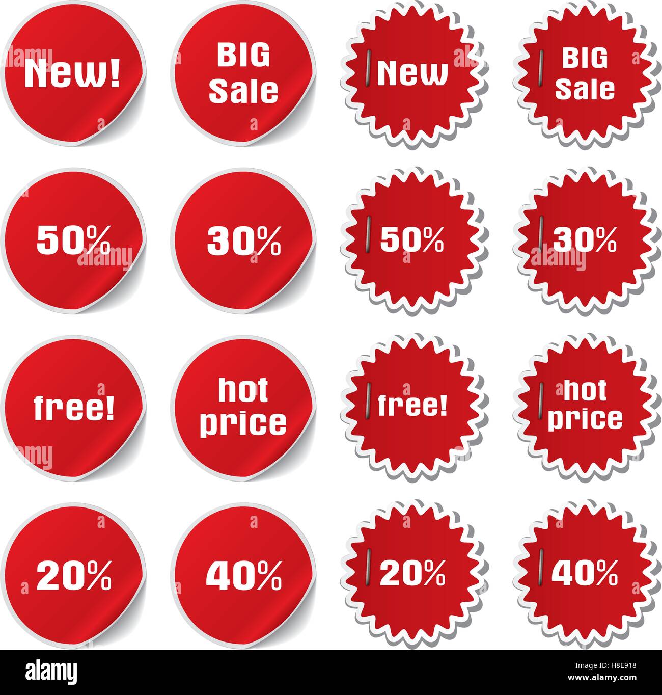 vector set of discount and sale stickers and labels Stock Vector