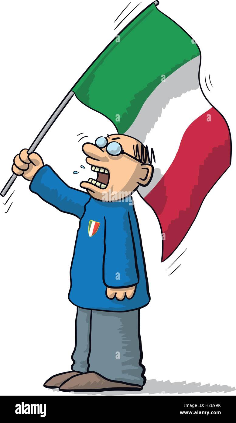 soccer fan Italy Stock Vector