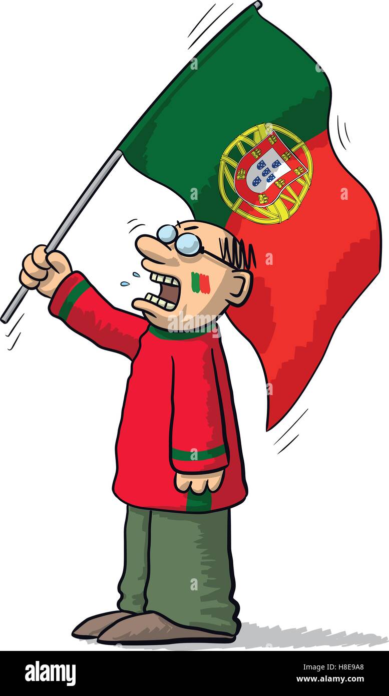 Portugal soccer supporter Stock Vector