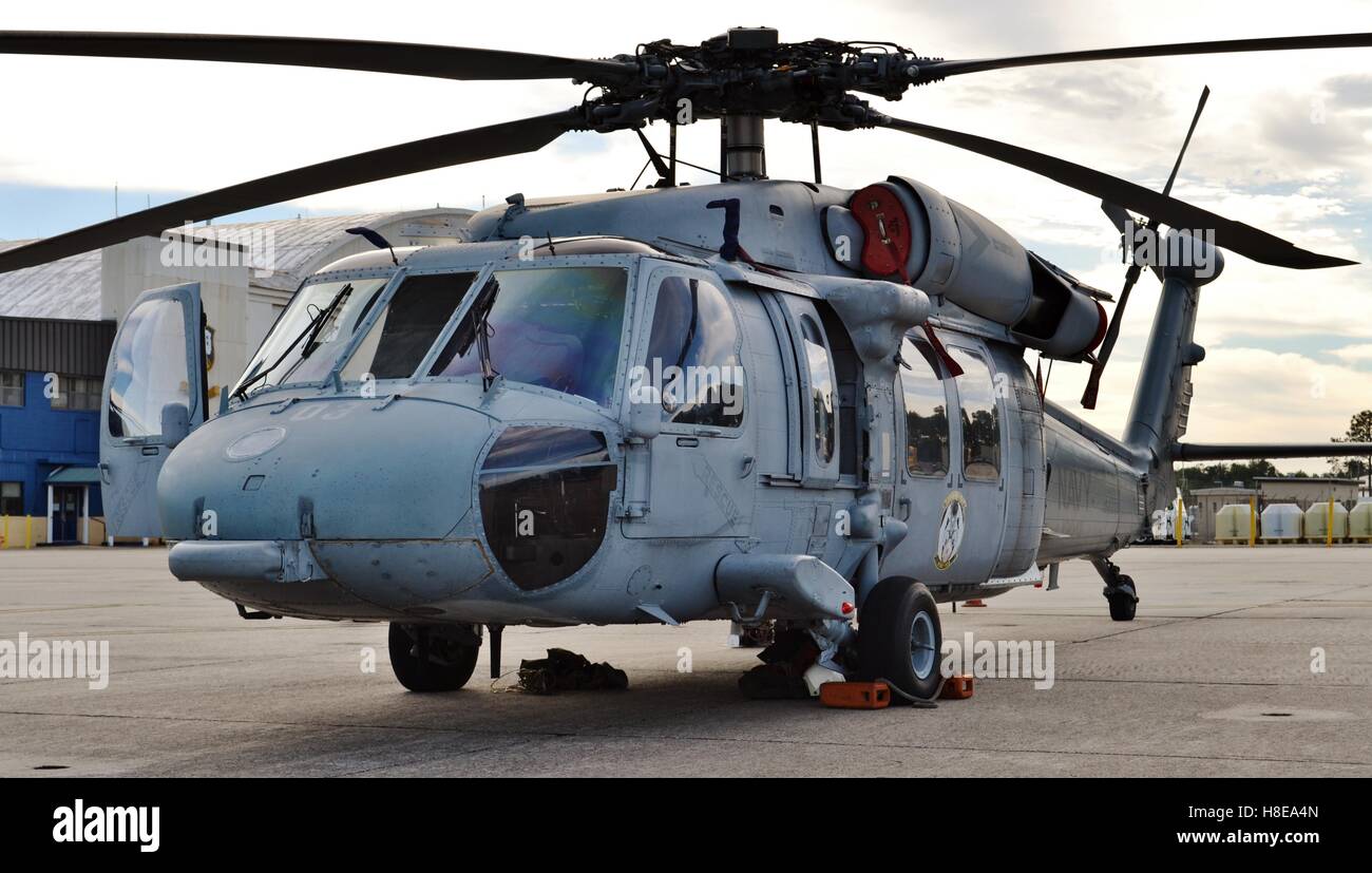 A Sikorsky SH-60/MH-60 Seahawk (or Sea Hawk) operated by the U.S. Navy Stock Photo