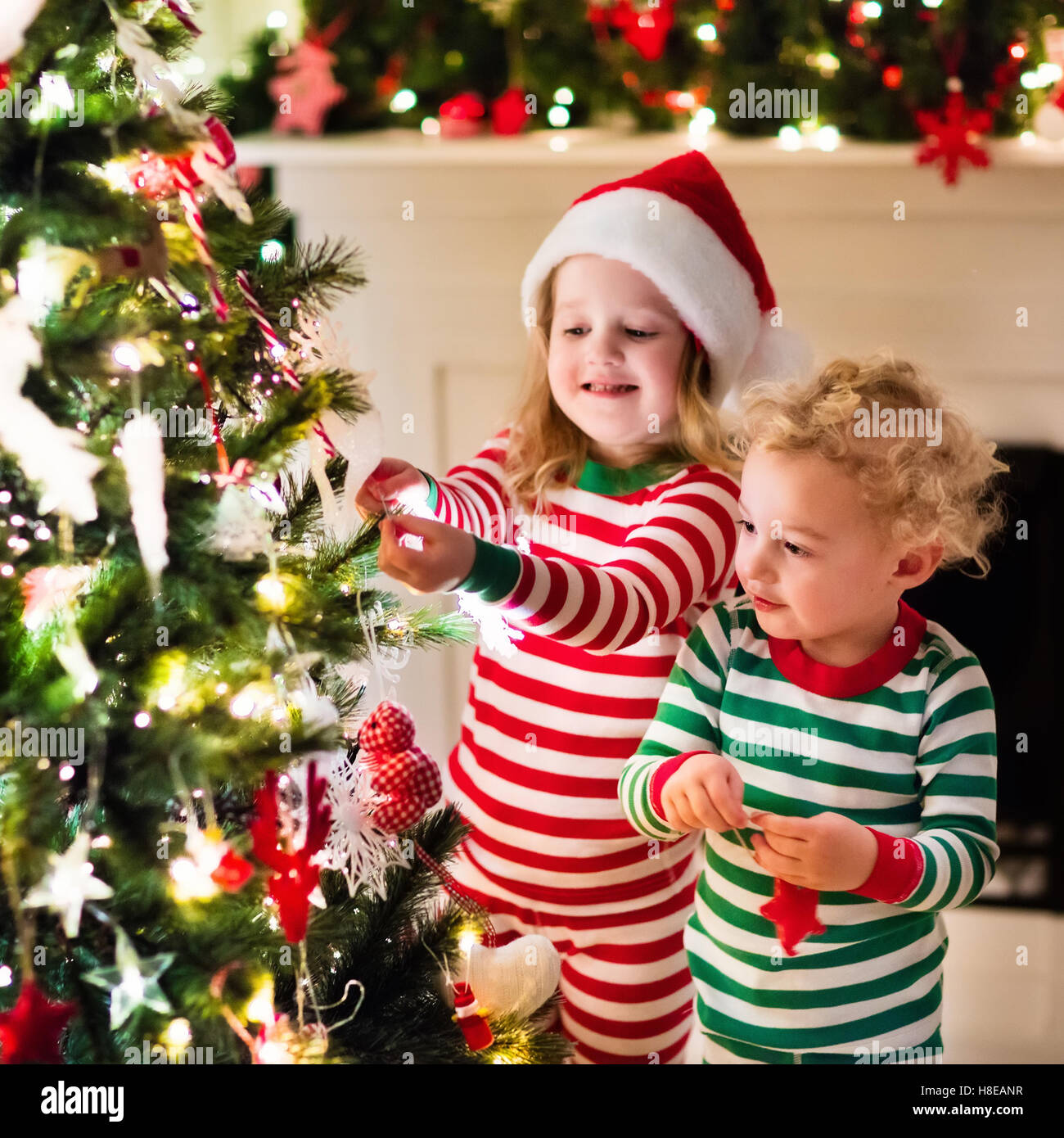 Red and discount green striped pajamas