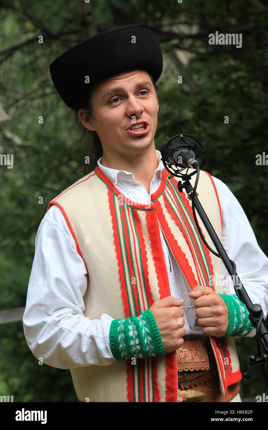 Slovak folklore singer performs at the Hontianska Parada folklore