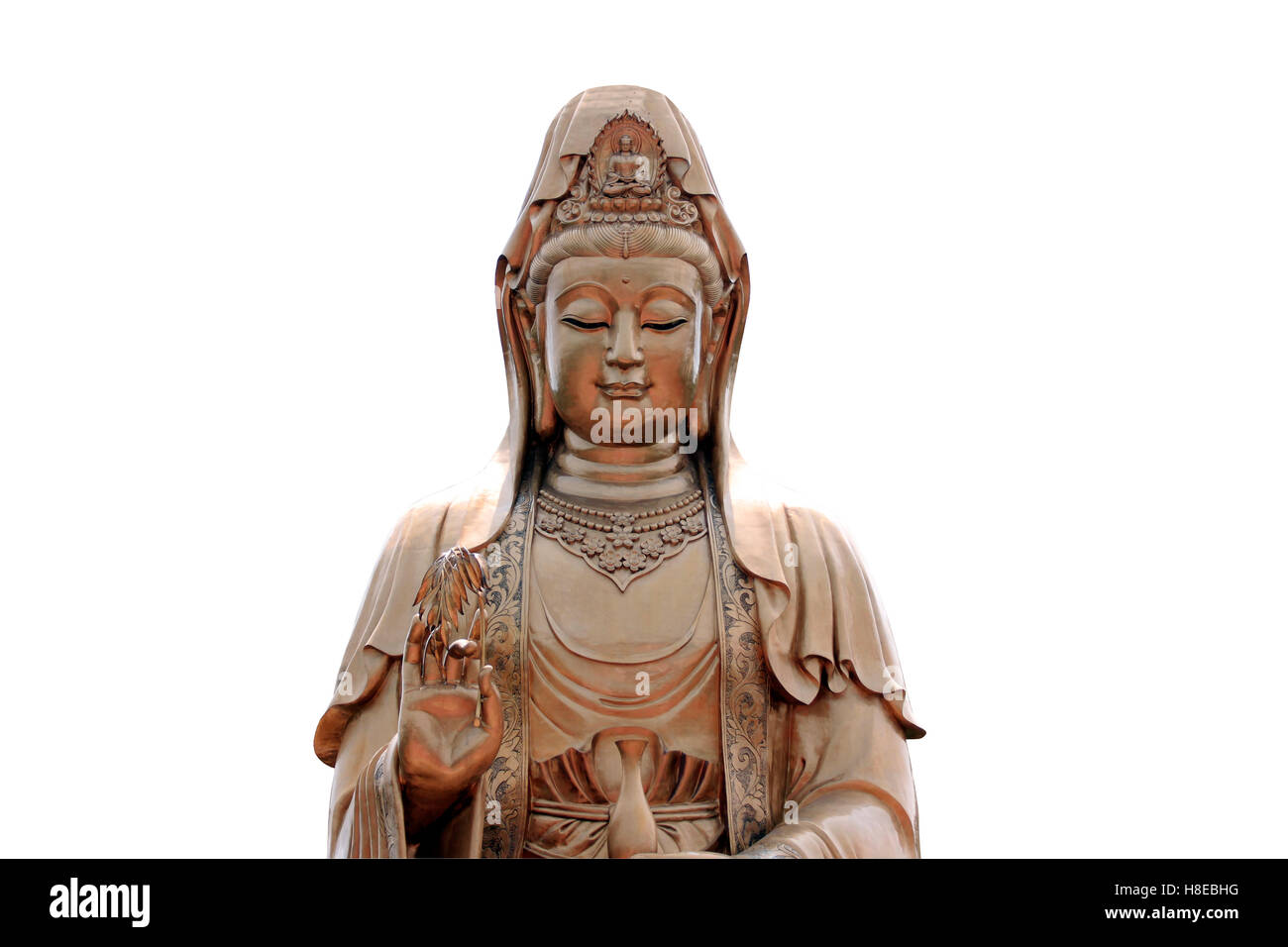Statue of Guanyin isolated on white background and have clipping paths