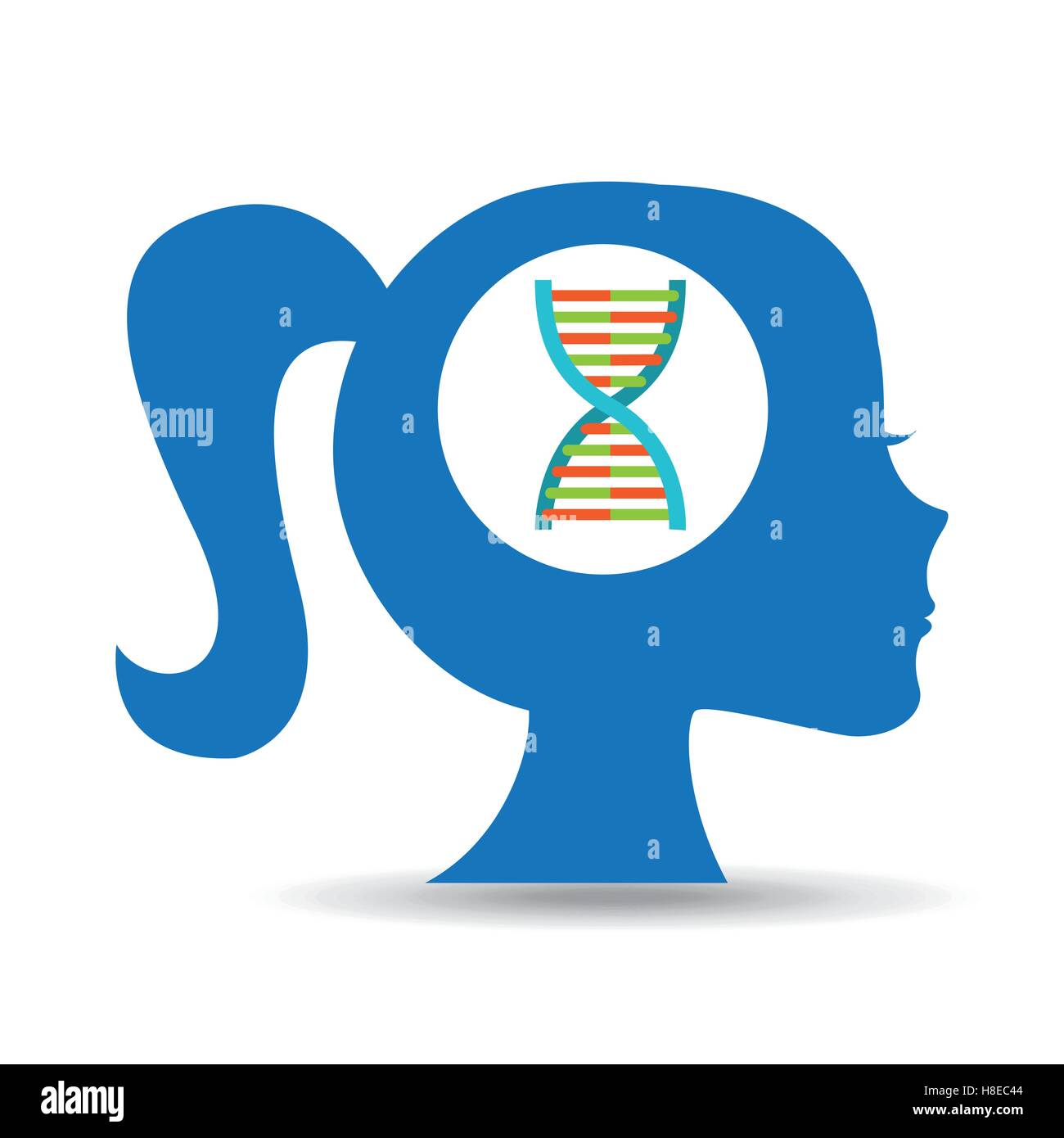 silhouette head girl student laboratory vector illustration eps 10