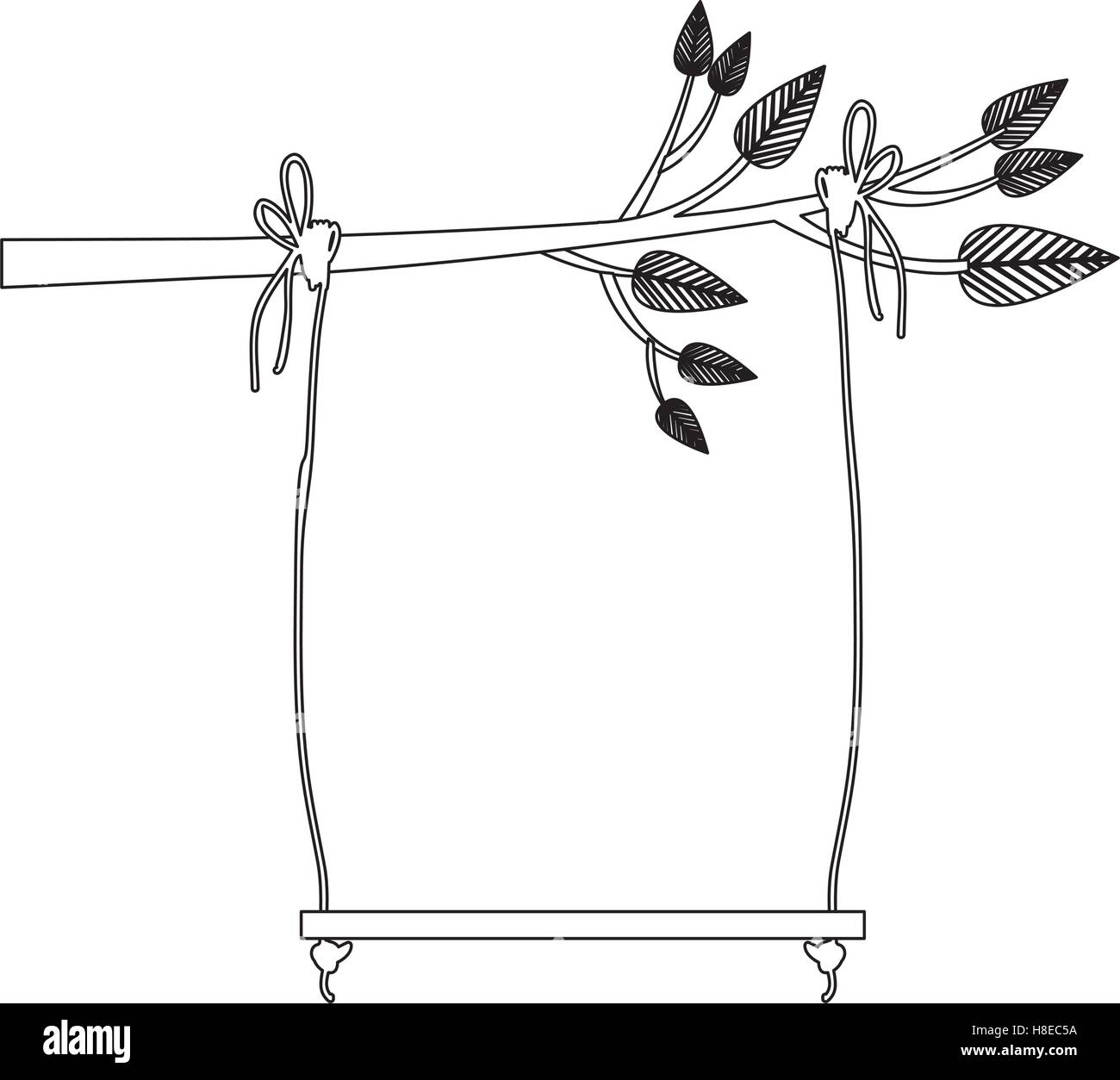 Tree Swing Icon Image Vector Illustration Design Stock