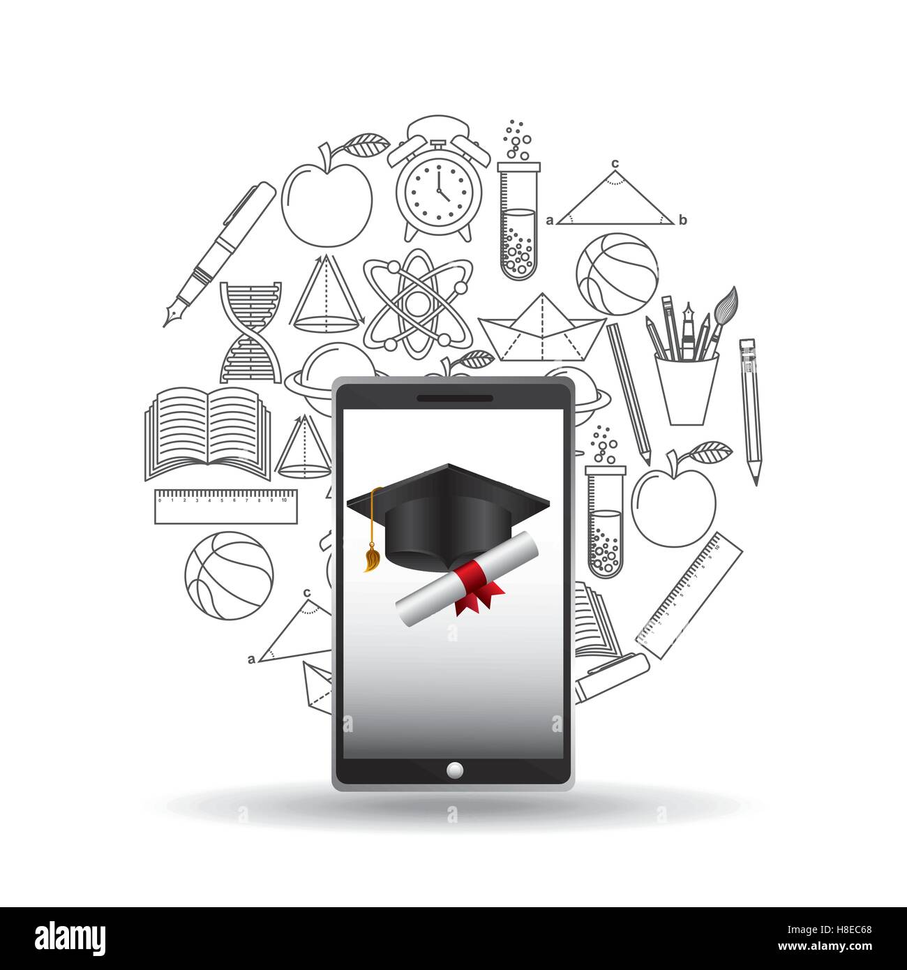 school online education icons vector illustration eps 10 Stock Vector ...