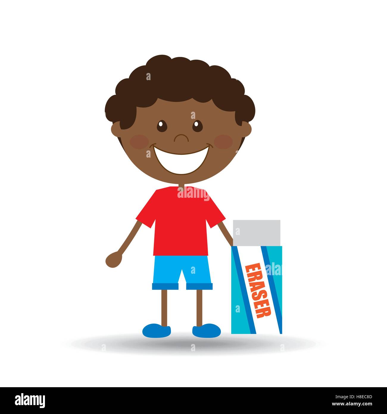 happy boy student eraser icon graphic vector illustration eps 10 Stock ...