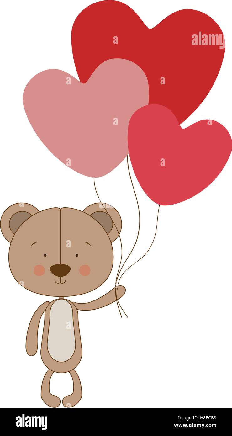 teddy holding balloons