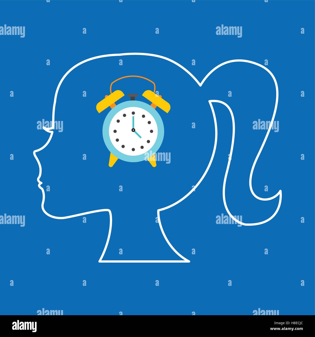Woman clock head Stock Vector Images - Alamy