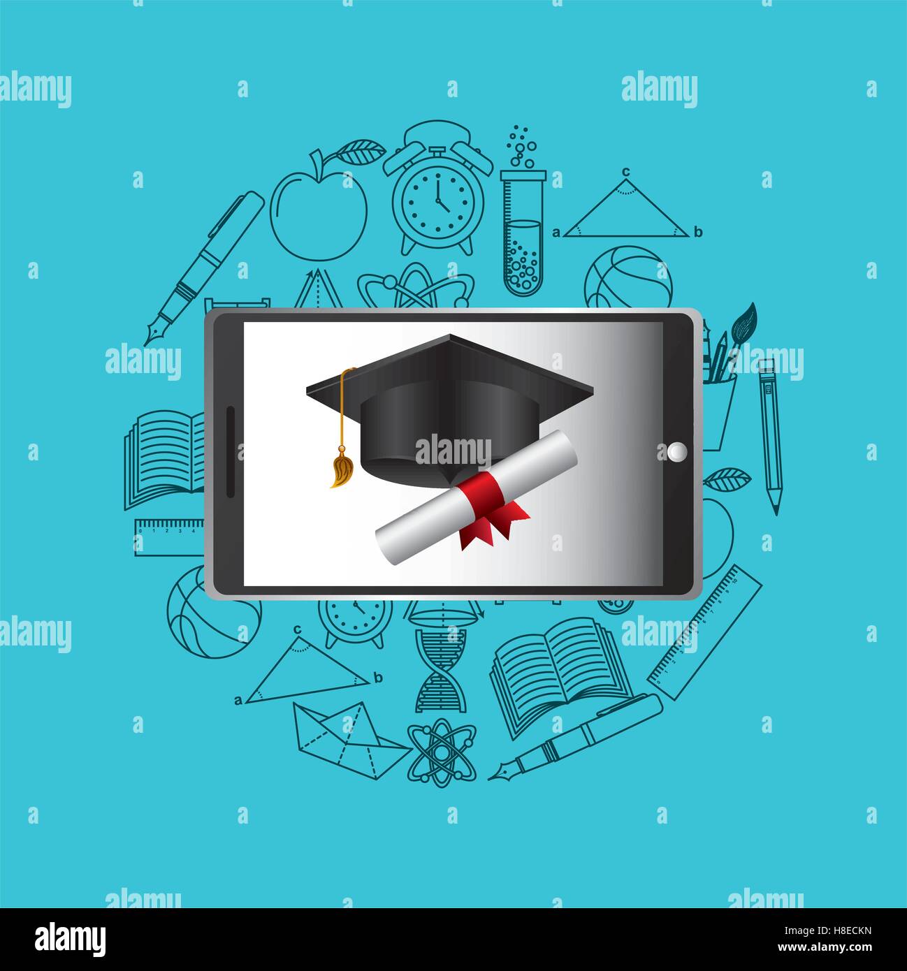 school online education icons vector illustration eps 10 Stock Vector ...
