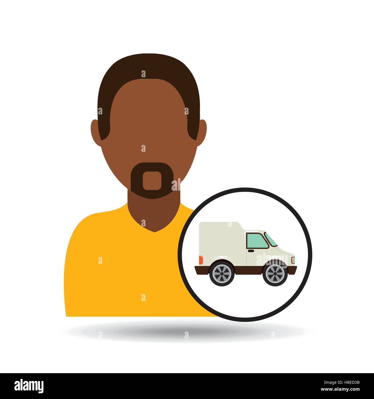 Man Riding Van Vector man bearded character van vehicle transport vector illustration eps 10 ...