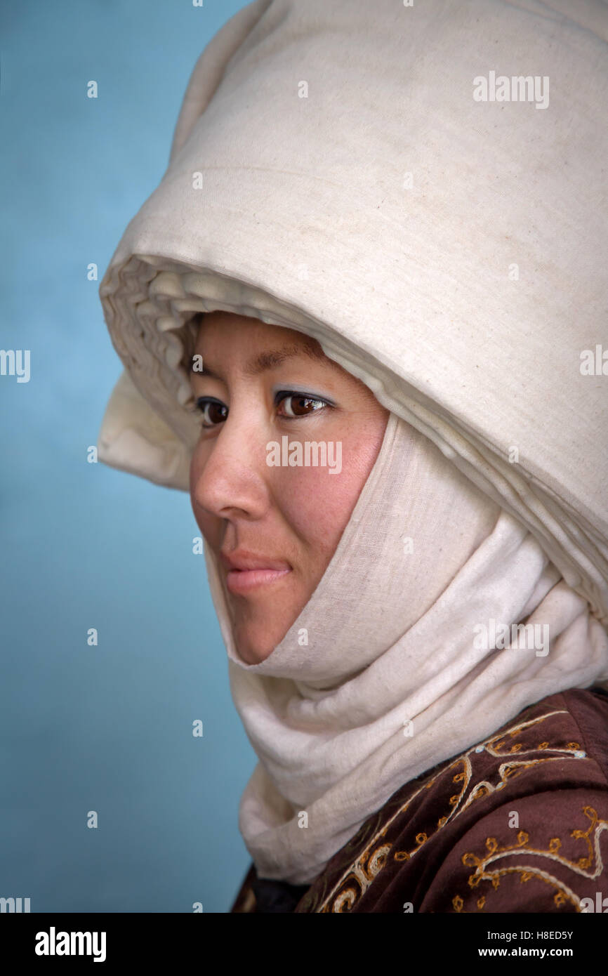 Kyrgyzstan - portrait of people -  Travel people Central Asia - Silk Road Stock Photo