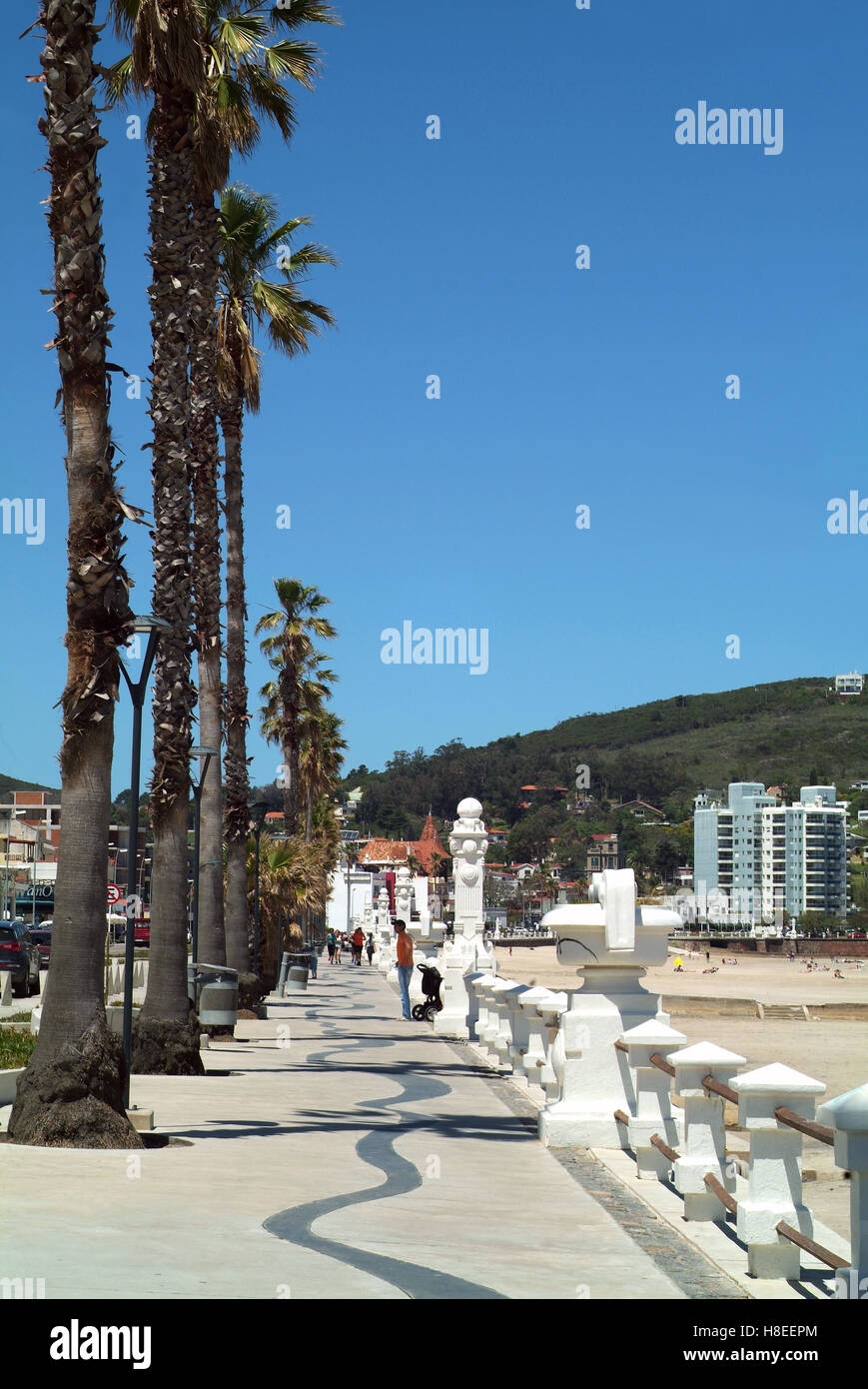 Rambla boardwalk street in resort town of Piriapolis, the coast of Maldonado, Uruguay Stock Photo