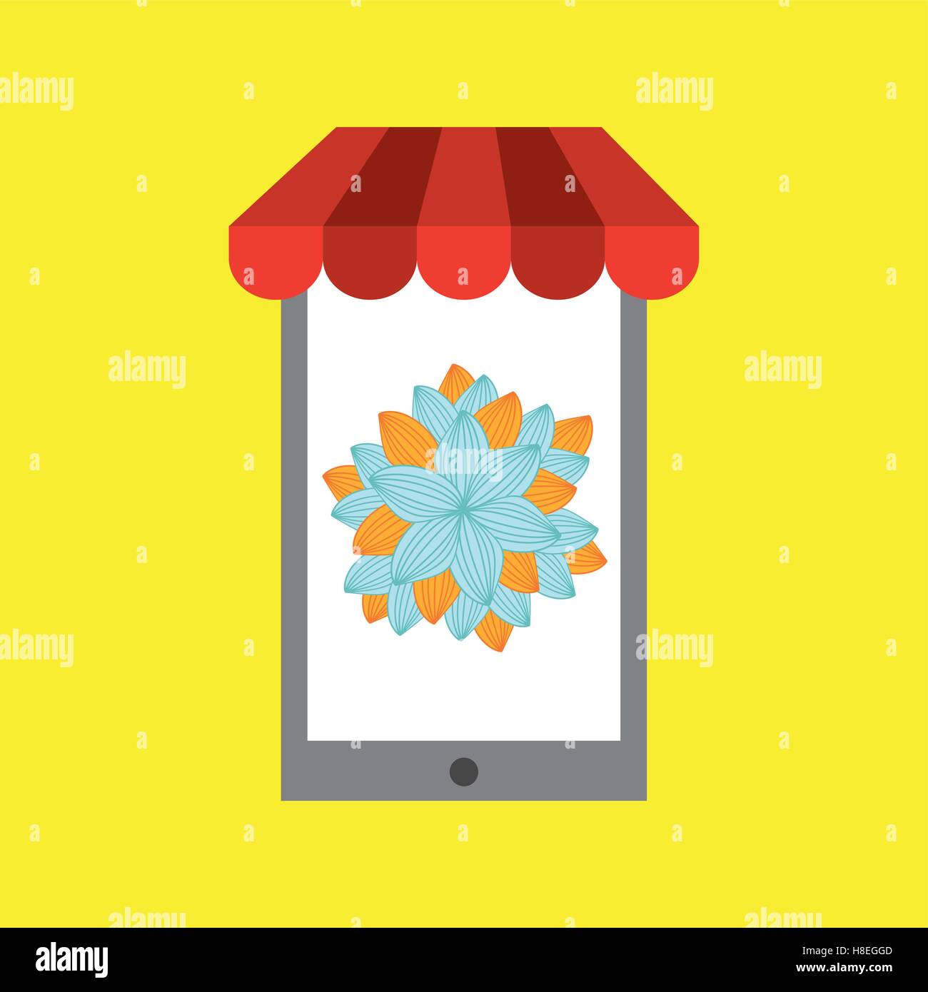 floral arrangement shop online discount concept vector illustration eps