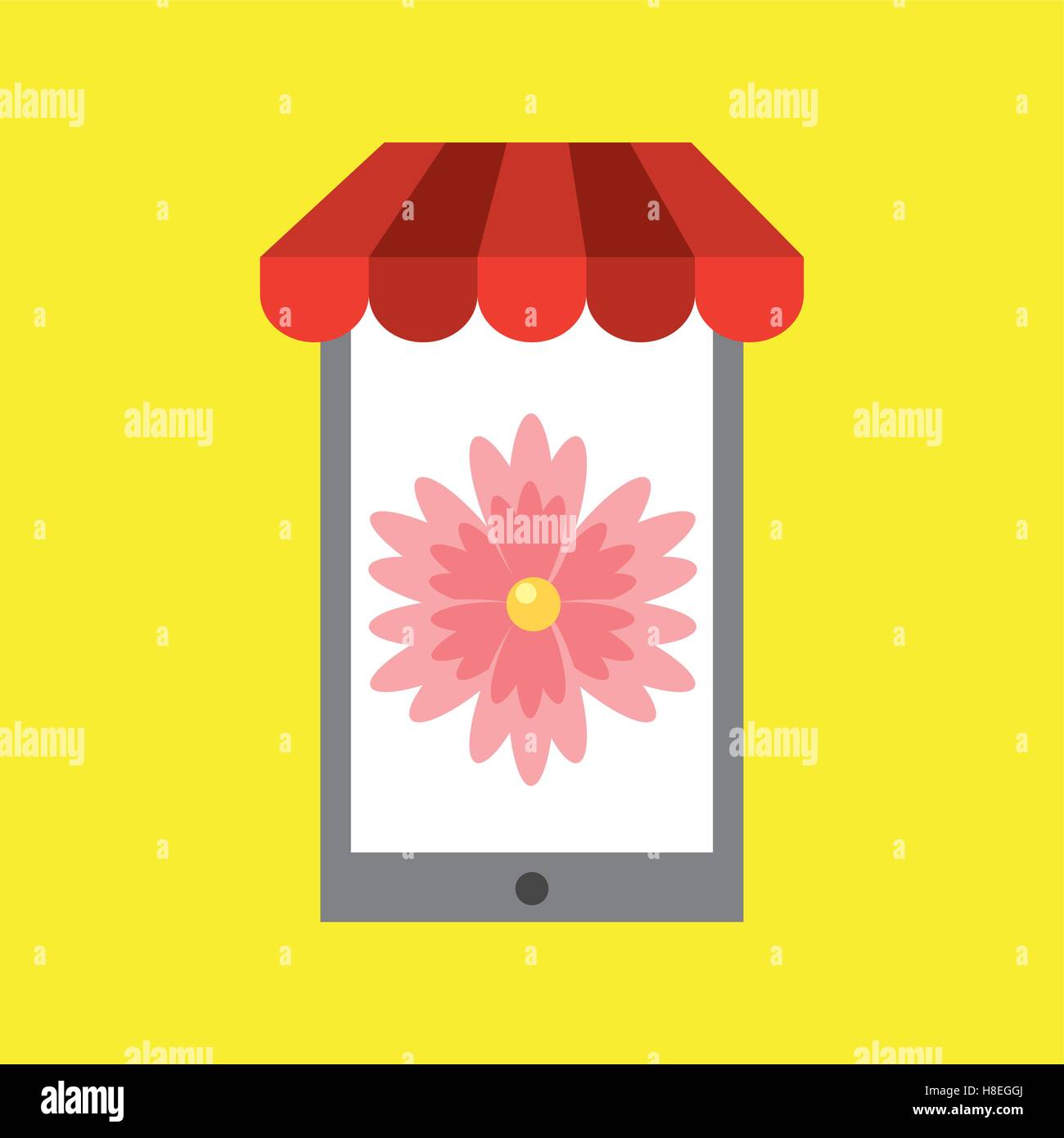 floral shop daisy online discount concept vector illustration eps 10