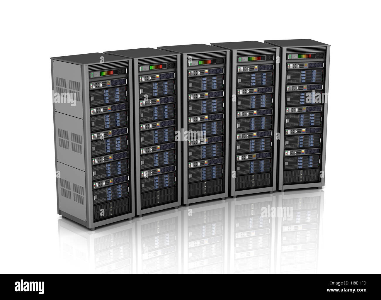 Server rack cluster in data Cut Out Stock Images & Pictures - Alamy
