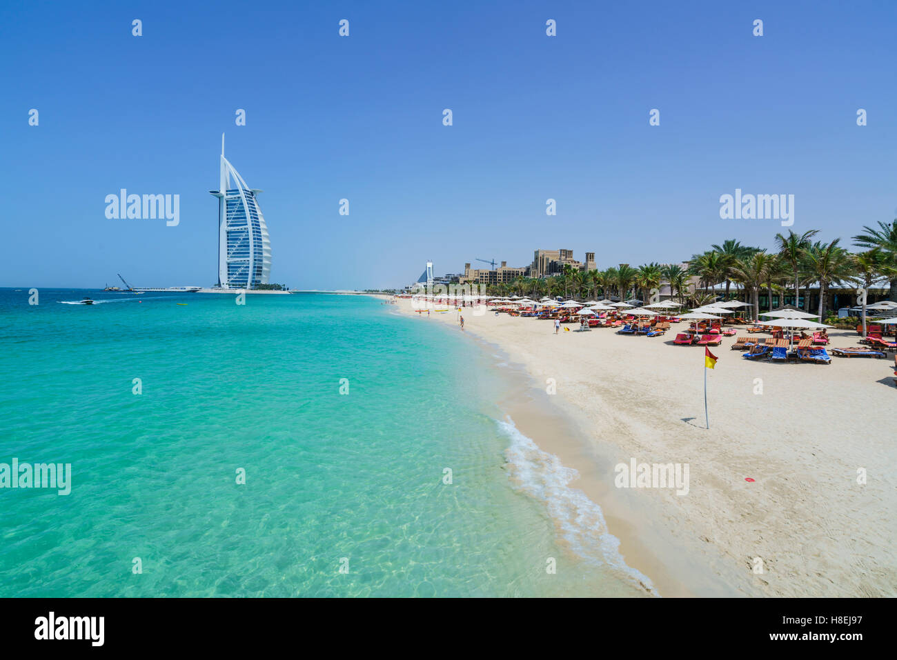 Burj Al Arab, Jumeirah Beach, Dubai, United Arab Emirates, Middle East Stock Photo