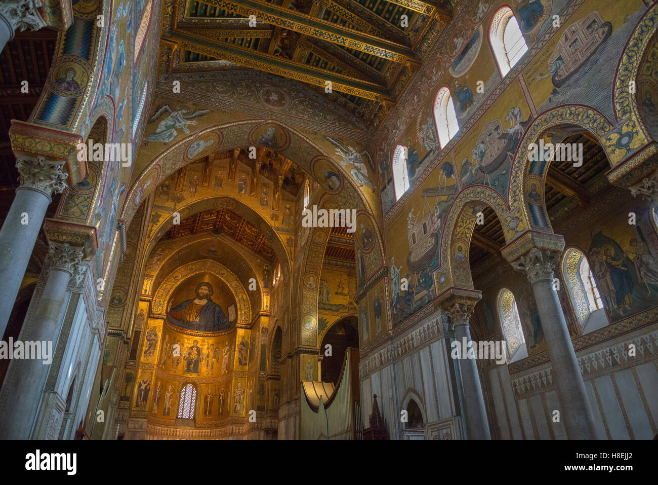 Cathedral of Monreale, Monreale, Palermo, Sicily, Italy, Europe Stock Photo
