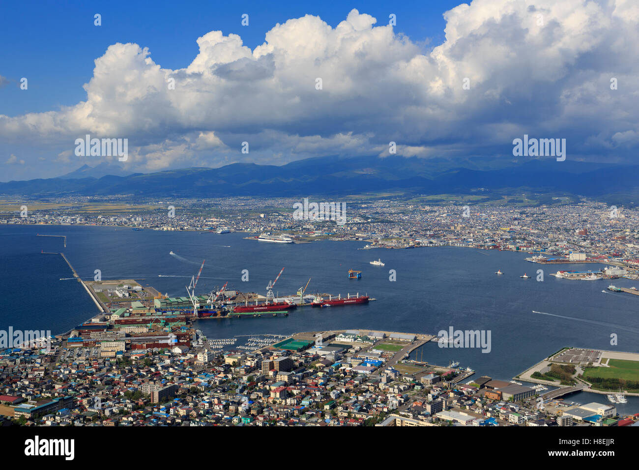 Ropeway view, Hakodate City, Hokkaido Prefecture, Japan, Asia Stock Photo