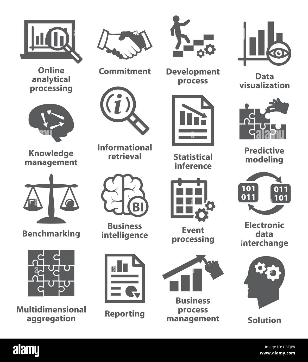 Business management icons on white. Pack 04 Stock Vector Image & Art ...